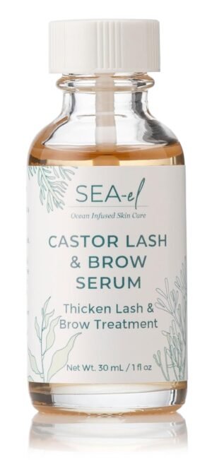 61msb4782sL._SL1500_.jpg Sea El Castor Lash & Brow Serum Organic Castor Oil Rosemary Oil & Black Seed Oil Hair Conditioner - Eyelashes & Eyebrow Thickening & Growth Essentials for Women & Men - 1 fl oz Bottle
