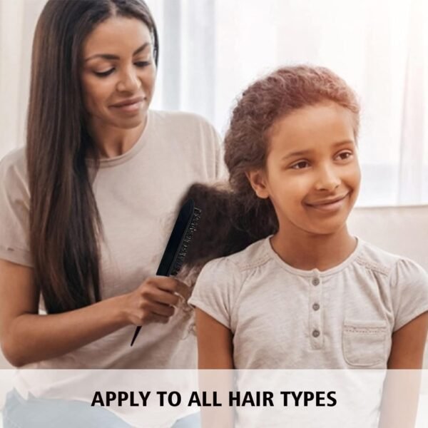 61muI9irYL._SL1500_.jpg 3 Pieces Hair Styling Comb Set Teasing Brush Rat Tail Comb Edge Brush for Edge&Back Brushing, Combing, Slicking Hair for Women (Black)