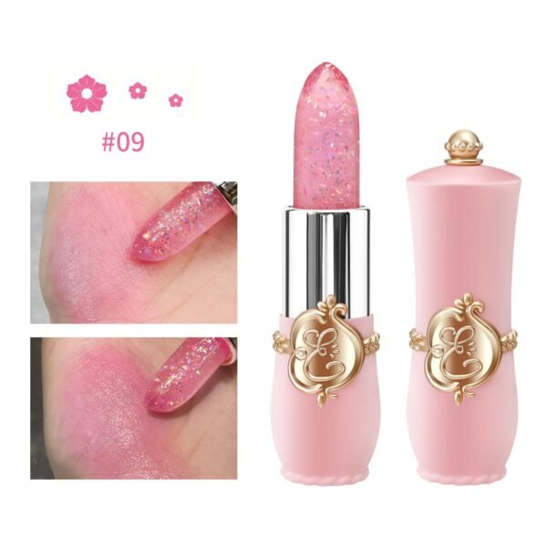 6 Pcs/Set Flower Jelly Lipstick Set Temperature Change Moisturizer Long Lasting Nutritious Shimmer Lip Balm Magic Color Change Lip Gloss (Color Changing Lipstick Set B)