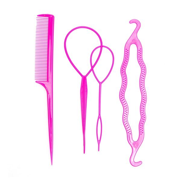 61nOnhnZkNS._SL1500_.jpg Hair Bun Maker Ponytail Makers, Hair Design Styling Tool Set Hair Braiding Tools, Topsy Tail Hair Styling Tool, Topsy Hair Tail Tool with Hair Combs, Hair Twist Styling Kit French Twist Braiding