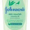 Johnson's Skin Nourish Creamy Oil, Aloe Scent & Vitamin E, Creamy Oil Helps Prevent Dryness & Moisturizes Baby's Delicate Skin for 24 Hours, Hypoallergenic & Non-Greasy, 8 fl. oz