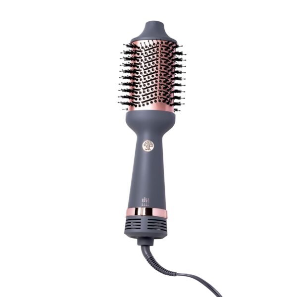61nzv3LlU9L._SL1500_.jpg Hairitage Volumizing One Step Blow Dry Brush + Hair Dryer for Curling + Straightening - Ceramic Tourmaline Blowout Brush + Volumizer - Hair Styler for Smooth Shiny, Frizz-Free Styles - Matte Grey