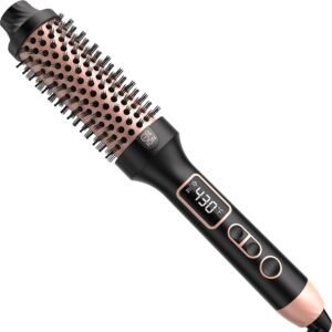 61nzyFpja-L._AC_SL1500_.jpg Nimmu Thermal Brush for Blowout Look, 1.5 inch Heated Round Brushes Curling Iron with 10 Temperature Control, Hot Brush Styler Dual Voltage for Travel, Rose Gold