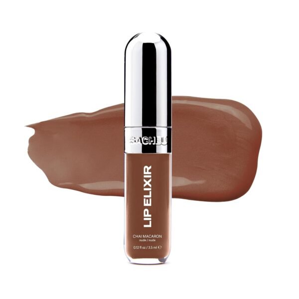 61o6tjBoR8L._SL1500_.jpg Sacheu Lip Elixir Nourishing and Hydrating Lipgloss — Moisturizing Plumping Lip Gloss Enriched with Collagen, Non-Sticky Lip Color Smooth High-Shine Finish, Vegan & Cruelty-Free, Chai Macaron