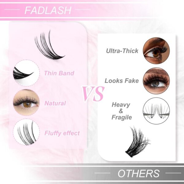 61oHj8VIJrL._SL1500_.jpg Fadlash DIY Lash Clusters Individual Eyeslash Extensions Volume Lash Clusters Thick Band Wispy Natural Eyelash Extension Large Tray (40D-0.07-D, 8-16mm)