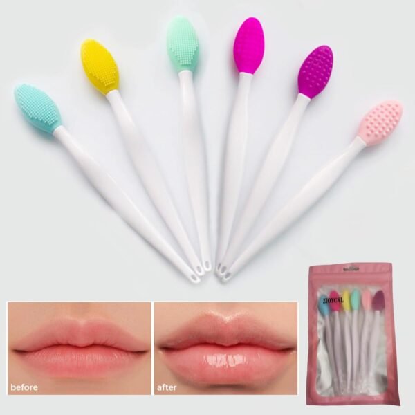 61oQyowIKrL._AC_SL1500_.jpg Lip Scrub Brush Tool,Double-Sided Silicone Exfoliating Lip Brushes Kits,Gentle Lip Exfoliator Scrubber Brush for Smooth,Soft,Bright,Fuller Healthy Lips (Oval - 6Colors)