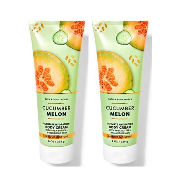 Bath & Body Works Cucumber Melon Ultra Shea Body Cream, 8oz Each, Pack of 2 (Cucumber Melon)