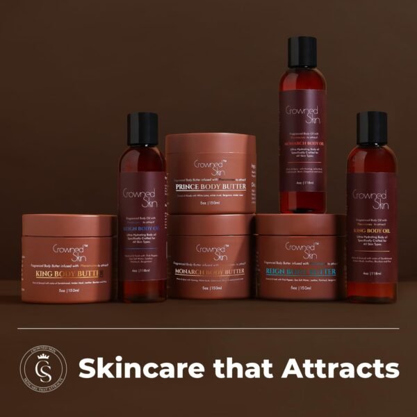 King Cologned Body Butter | Warm and Sensual Scent | Blended with Sandalwood & Leather | Infused with Organic Shea & Mango Butters | Moisturizing Formula with All-Day Fragrance | 5oz