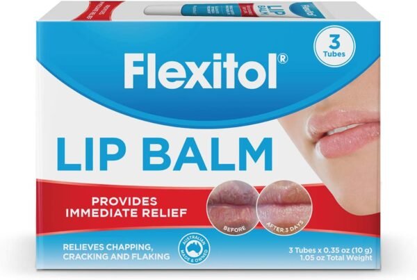 61p80IgS5WL._AC_SL1500_.jpg Flexitol Lip Balm, 0.35 Ounce Tube, Cream White, 3 Count (Pack of 1)