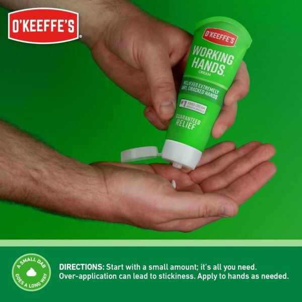 O'Keeffe's Working Hands Hand Cream for Extreme Dryness - 3 oz Tube (2 Pack) - Repairing Skincare for Cracked, Dry Hands