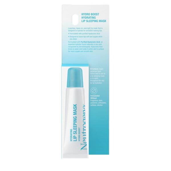 61pL9DDqxGL._SL1500_.jpg Neutrogena Hydro Boost Hydrating Lip Sleeping Mask with Hyaluronic Acid, Clear Overnight and Daily Moisturizing Treatment for Very Dry Lips, Fragrance Free Squeeze Tube Lip Balm, 0.35 oz