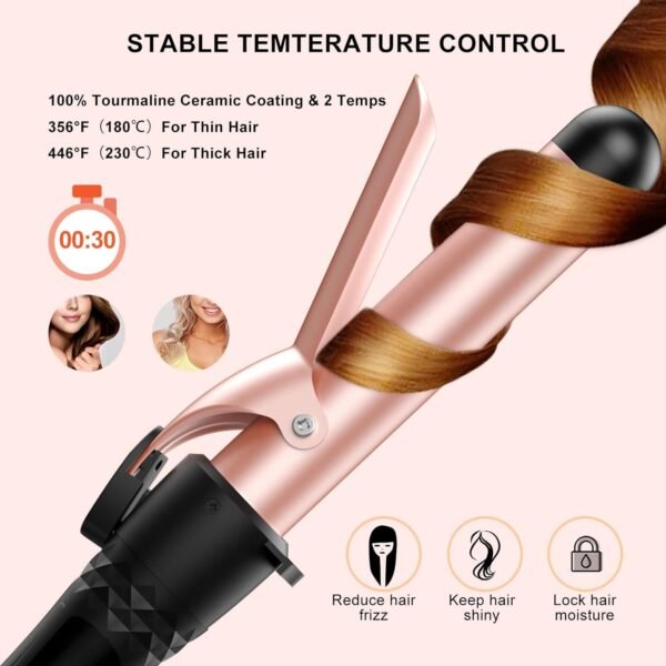 61pLED0tSuL._AC_SL1500_.jpg Curling Iron Set 5 in 1,MAXT Curling Wand Set Interchangeable Triple Barrel Curling Iron and Curling Brush Ceramic Barrel Wand Curling Iron(0.35”-1.25”)