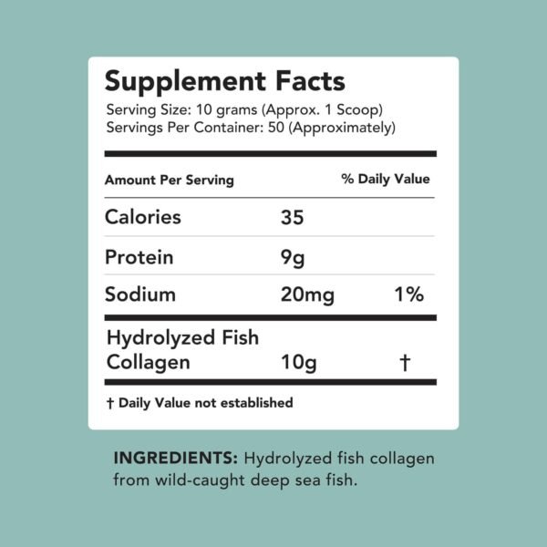 61pMXUtYzRL._AC_SL1500_.jpg AMANDEAN Marine Collagen Peptides Powder. 500g Wild-Caught Hydrolyzed Fish Collagen Supplement. Type 1 & 3 Collagen Protein. 18 Amino Acids for Skin, Hair, Nails.