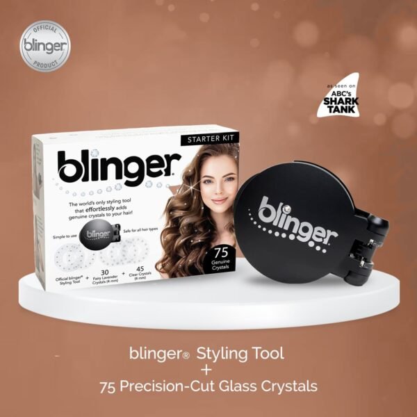 61pVSWAEjsL._SL1500_.jpg blinger® Starter Kit | Women's Hair Styling Tool + 75 Precision-Cut Glass Crystals | Bling in Seconds! Bedazzling Multi-Faceted Gems | Hair-Safe – Bling In Brush Out