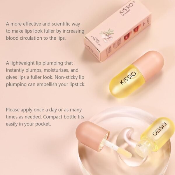 61phmOFHXbL._SL1500_.jpg KISSIO Lip Plumper,Natural Lip Plumper for Day Use,Plumping Gloss Make Lips Fuller and Moisturizing 5.5ml,Lips Mask,Hydrating & Reduce Fine Lines,Beautiful Fuller