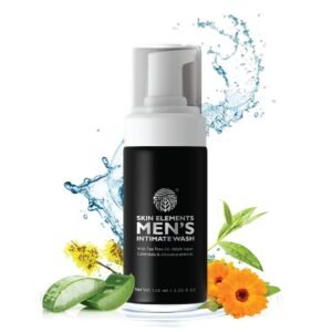 Skin Elements Intimate Wash for Men | pH Balanced Foaming Wash with Tea Tree Oil & Aloe Vera | Soothes, Refreshes & Maintains Hygiene | 4.05 fl. oz. |