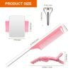 61pz7OM48L._SL1500_.jpg Hair Styling Tools Set - 17 Pieces Including Sectioning Rings, Tail Combs, Clips, and Wrist Pin Holder for Braiding (Pink)