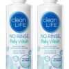 No-Rinse Body Wash, 8 fl oz - Leaves Skin Clean, Moisturized and Odor-Free, Rinse-Free Formula (Pack of 2)