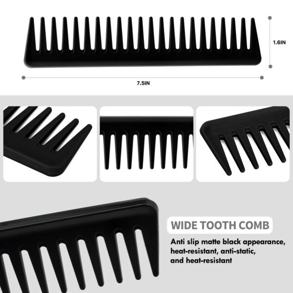 61qMIO7jAxL._SL1500_.jpg 4pcs Curly Hair Brush Set for Adult & Kids Wet or Dry, Detangling Brush for 3/4ABC Hair with Detangler Spray Bottle & Wide Tooth Comb (3+1, Black)