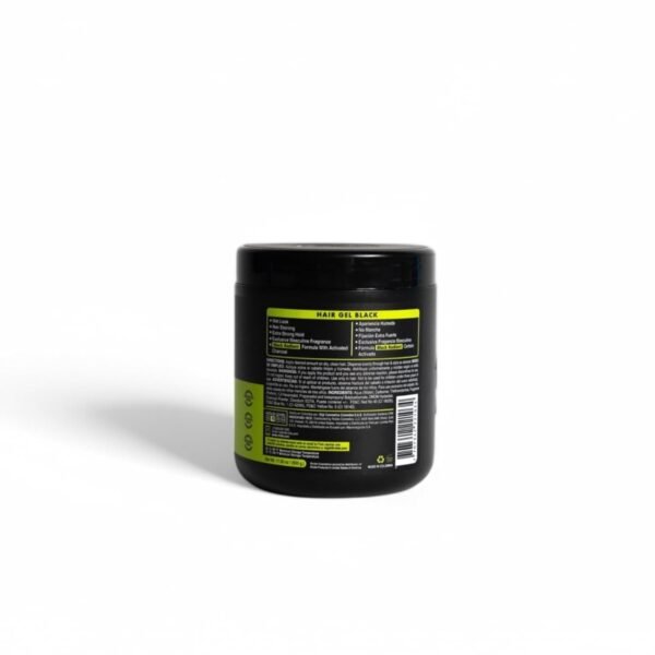 Rolda Black Styling Hair Gel - Medium To Strong Hold With Medium Shine For a Wet Slicked Back Look With All Day Hold - Activated Black Charcoal Covers Grey Hair Instantly 17.6oz