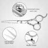 Hair Cutting Scissors Professional Home Haircutting Barber/Salon Thinning Shears Kit with Comb and Case for Men/Women (Silver)