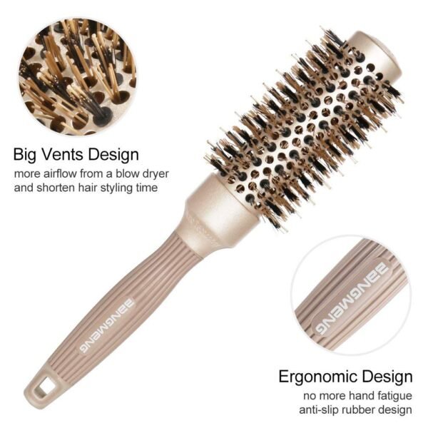 61qcfio7IcL._SL1008_.jpg Round Barrel Anti-Static Hair Brush with Boar Bristles, Nano Thermal Ceramic Ionic Tech | For Extra Shine | Protect Hair, Enhance Texture, For Straightening & Drying (1 1/4 inch)