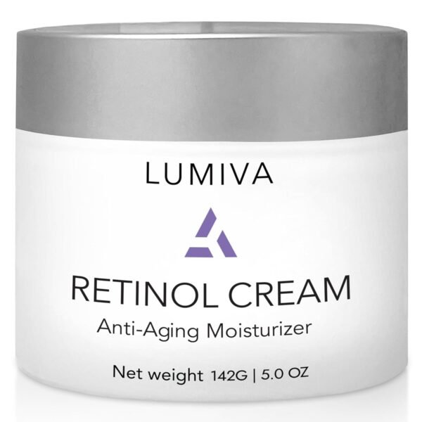 Lumiva Eye, Face and Neck Moisturizer Retinol Cream for Men and Women - Morning and Evening Cream for Tightening Skin - Anti Ageing, Erase the Appearance of Fine Lines and Wrinkles - 142g/5oz