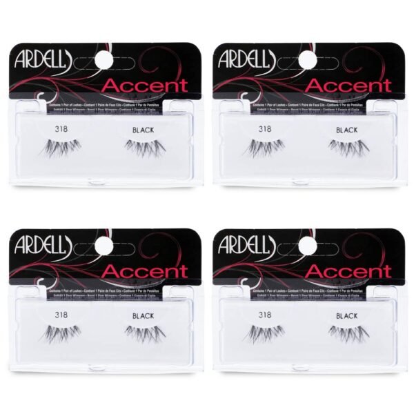 61r7Zc8lBgL._SL1000_.jpg Ardell Accent Half Lashes 318 - Short Wispy Natural Looking Cat Eye Half Lashes for Everyday Wear, 4 Pack
