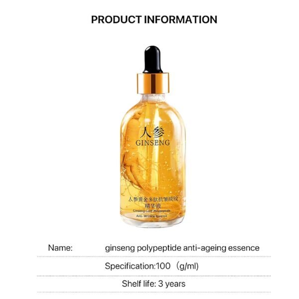 One Ginseng Per Bottle-Ginseng Gold Polypeptide Anti-Ageing Essence, Ginseng Polypeptide Anti-Ageing Essence, Ginseng Polypeptide Essence, Ginseng Serum Korean Anti Aging, Ginseng Anti Ageing, Ginseng Anti-Wrinkle Essence for Women