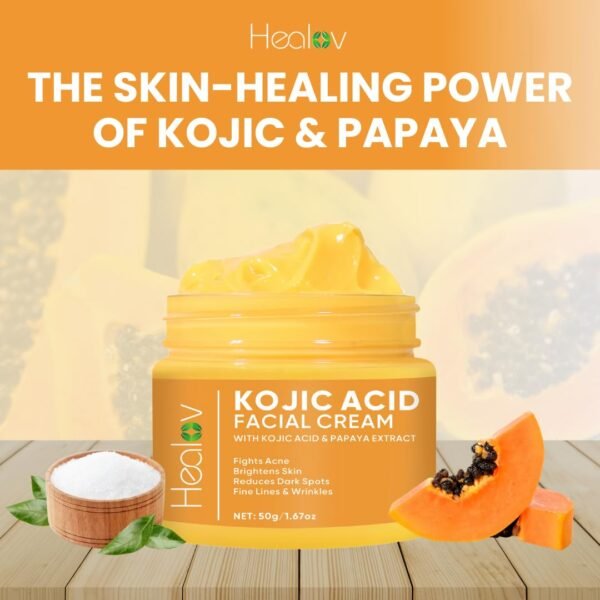 Kojic Acid Cream – Skin Brightening Cream for Age Spots, Hyperpigmentation, Intimate Areas – Dark Spot Remover, Reduces Acne, Scars, and Evens Tone – Kojic Acid Lotion for Brighter, Glowing Look