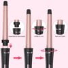 61sTiQragZL._AC_SL1500_.jpg Curling Wand Set, Curling Iron Interchangeable 3 Barrel Wand Curler with Ceramic Tourmaline Professional 5 in 1 Wand Curling Iron,for Women with Curler and Waver