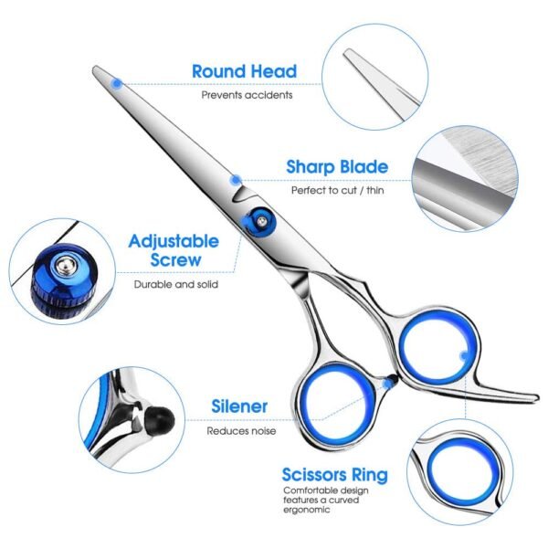 61sVuCDxpqL._SL1000_.jpg Hair Cutting Scissors Kits, 10 Pcs Stainless Steel Hairdressing Shears Set Professional Thinning Scissors For Barber/Salon/Home/Men/Women/Kids/Adults Shear Sets