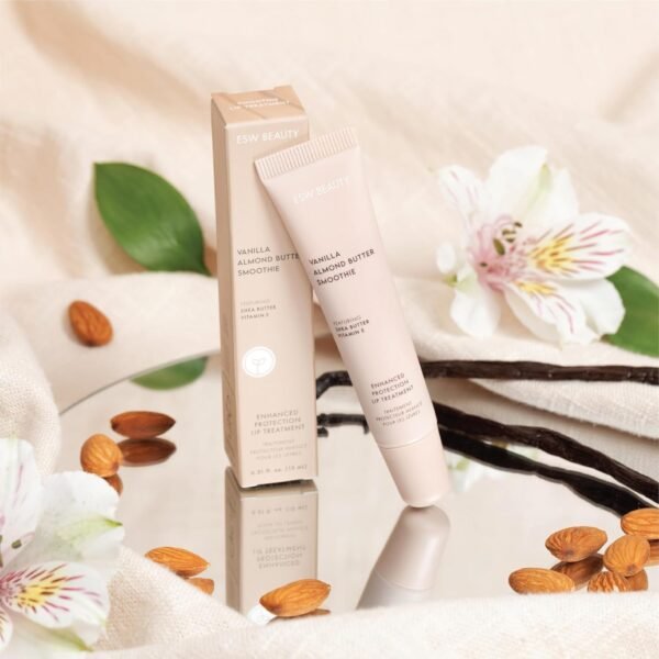 61t15zBoIqL._SL1500_.jpg ESW Beauty Vanilla Almond Butter Lip Treatment - Light Caramel Brown Tint with Shea Butter, Vitamin E, Vanilla & Almond for Enhanced Protection & Skin Barrier Support