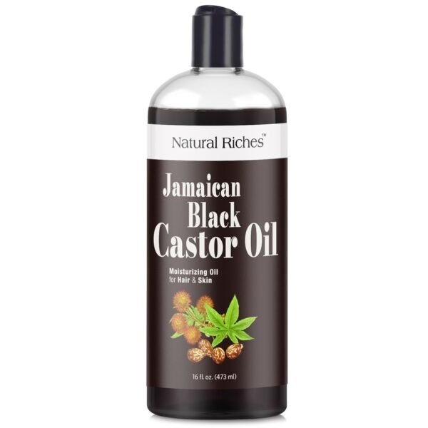 61t8GQbc2EL._SL1500_.jpg Natural Riches Jamaican Black Castor Oil Pure Organic Cold Pressed for Hair Growth Skin Care for Dry Skin Conditioning Eyebrows Eyelashes Scalp and Nail Moisturizes & Repairs 16fl.oz.