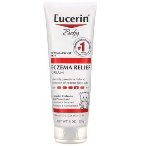 Eucerin Baby Eczema Relief Body Cream, Fragrance Free Baby Eczema Cream with Colloidal Oatmeal, Ceramide-3 and Licorice Root Extract, 8 Oz Tube