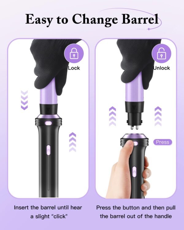 61tPDHlkHL._SL1500_.jpg 5 in 1 Curling Iron, Curling Wand Set with Thermal Brush, Flat Iron Hair Straightener, 3 Ceramic Irons (0.35"-1"), 13 Adjustable Temps, Hair Curler Waver with Heat Resistant Mat, Glove, Clip