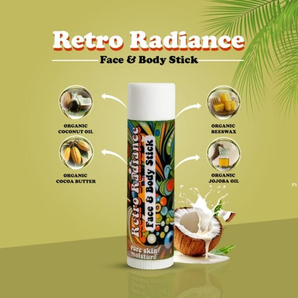 Pure Skin Moisture Face and Body Stick,All Natural Organic Skincare,anti ageing,jojoba,coconut,coccoa butter,vegan,fragrance free,lips,tattoo,hands,heels,made in USA