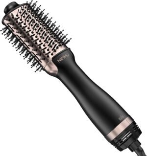 61tonW5SKSL._AC_SL1500_.jpg Nimmu Hair Dryer Brush Blow Dryer Brush in One, 4 in 1 Hair Dryer and Styler Volumizer for Drying Straightening Curling Volumizing Hair, Upgraded Hot Air Brush with 2.4” Oval Barrel, Black Gold