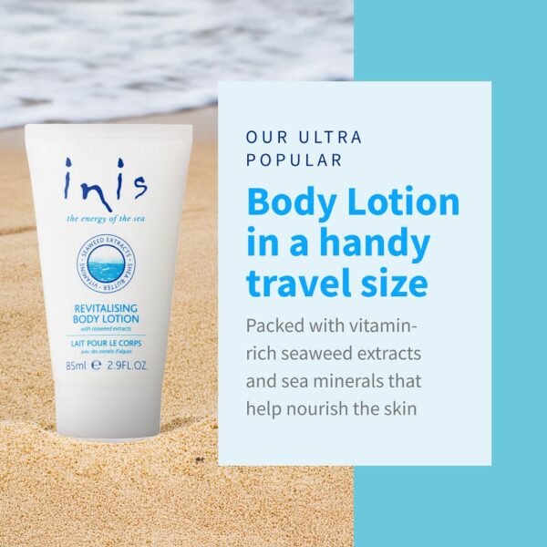 Inis the Energy of the Sea Revitalizing Body Lotion - Travel Size Lotion for Women and Men - Body Moisturizer with Shea Butter and Vitamin E - 2.9 Fl Oz