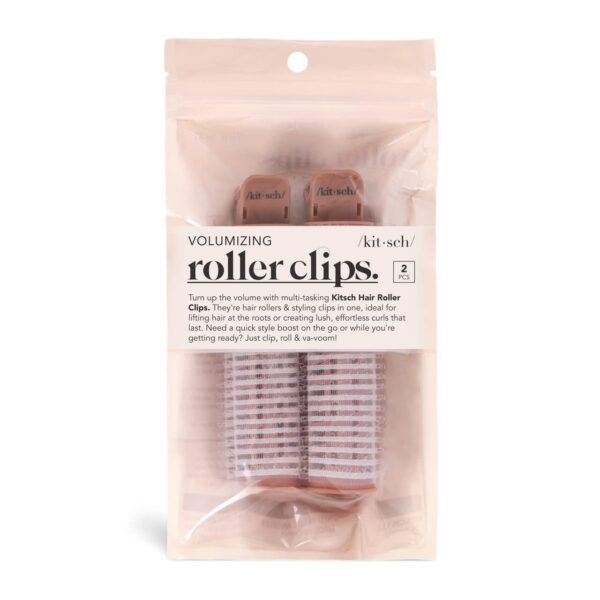 Kitsch Volumizing Hair Clips for Women - Hair Rollers for Volume & Curls - Volumizing Hair Products, Hair Roller Clips for Effortless Curls That Last - 2pc, Terracotta