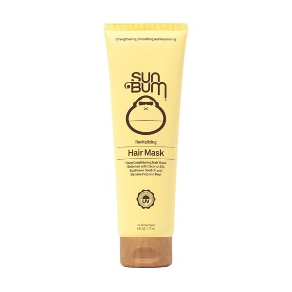 Sun Bum Revitalizing Deep Conditioning Hair Mask - Moisturizing and Restoring Treatment for Damaged Hair - Strengthening - Smoothing and Nourishing Formula - Vegan and Cruelty Free - 6 oz