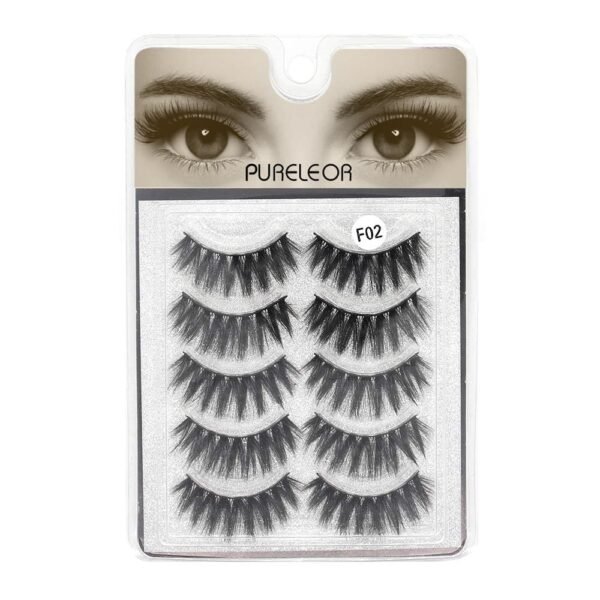 61uoFNuMpuL._SL1000_.jpg Cat Eye-Lash 3D Natural Mink Eyelashes Look Wispies Fluffy False Lashes 15mm Soft Reusable Eyelashes For Small Eyes Lightweight No Glue 5 Pairs