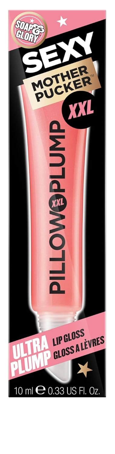61usez-LKmL._SL1500_.jpg Soap & Glory SMP XXL Pillow Plump Lip Gloss - Hydrating, Plumping Lip Gloss for Full, Volumized Lips - Lip Plumper Gloss + Chocolate Orange Scent with Vegan Formula in Pinkwell (10ml)