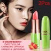 61vSsH1F2L._SL1000_.jpg evpct 2Pcs Strawberry Color Changing Lipstick Tinted Lip Balm Gloss Stain Set Magic PH Color Changing Flower Lazy Korean Jelly Lipstick Makeup Set labiales mate 24 horas originales labial magico