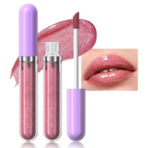 61v5k6dD5wL._SL1000_.jpg Glitter Liquid Lip Gloss,Fuchsia Shimmer Lipstick, Waterproof Shimmer Lip Stain Lip Glaze, High Shine Long Lasting Shiny Lip Color Makeup 13#