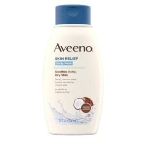 Aveeno Skin Relief Body Wash with a Gentle Coconut Scent & Triple Oat Formula, Daily Cleanser for Sensitive Skin Leaves Itchy, Dry Skin Feeling Soothed & Moisturized, Soap-Free, 12 fl. oz