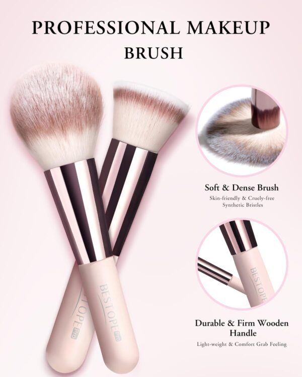 61vo234M2AL._SL1500_.jpg Makeup Brushes with Case, 20PCs Travel Makeup Brush Set, Foundation Concealer Blush Eyeshadow Brush Set Contour Powder Eyebrow Eyelash Brush Kit with Led Light Mirror Holder & 2 Powder Puff-Pink