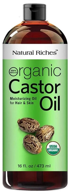 61w8gOYZuwL._SL1440_.jpg Natural Riches Organic Castor Oil - Cold Pressed, USDA Certified for Hair Growth, Thicker Eyelashes, Eyebrows - Moisturizes Dry Skin and Hair, Helps with Dandruff - Hexane-Free, 16 fl. oz.