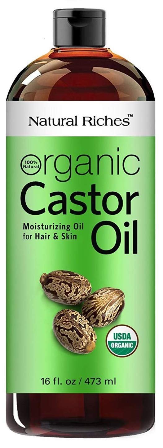 61w8gOYZuwL._SL1440_.jpg Natural Riches Organic Castor Oil - Cold Pressed, USDA Certified for Hair Growth, Thicker Eyelashes, Eyebrows - Moisturizes Dry Skin and Hair, Helps with Dandruff - Hexane-Free, 16 fl. oz.