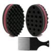 61wKZY269NL._SL1000_.jpg BEWAVE Big Holes Barber Hair Brush Sponge Dreads Locking Twist Afro Curl Coil Wave Hair Care Tool, 2 Pcs with 1 Pc Hair Pick